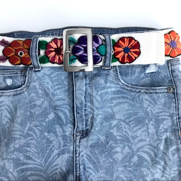 Boho Festival Embroidered Floral Belt - Picture 4 of 9
